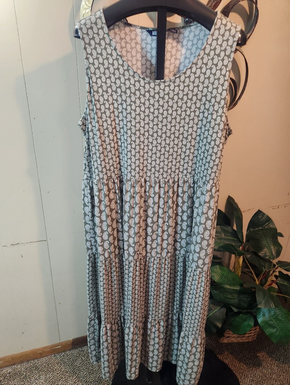 LANDS' END Paisley Print Sleeveless Maxi Dress
